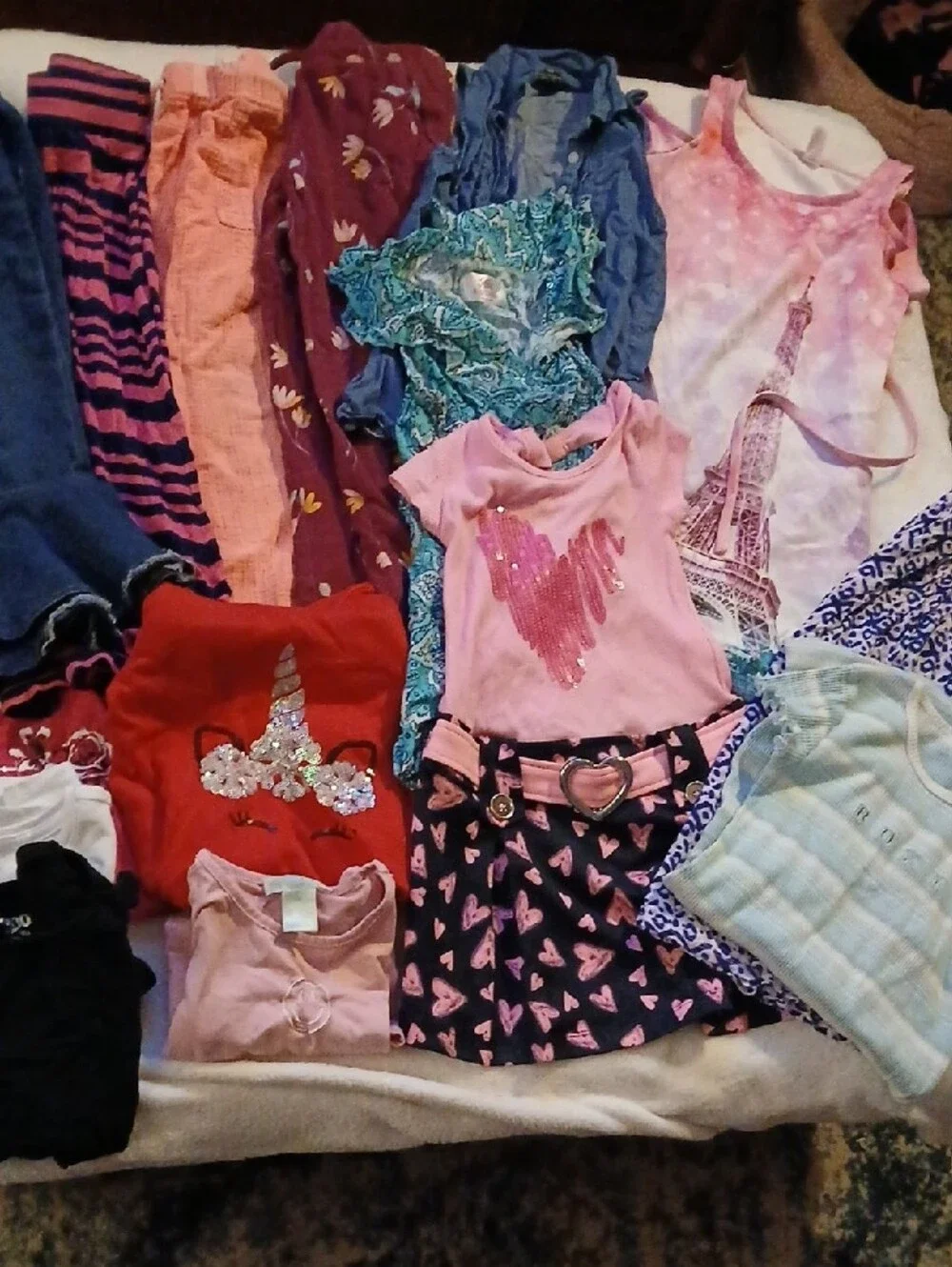40+ PC BUNDLE - GIRLS 4T, 5T or 6/6X, 7/8 Tops, Bottoms, Jeans, Shorts, Dresses